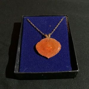 Real quaking aspen leaf necklace